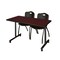 Kobe Rectangle Tables > Training Tables > Kobe Mobile Table & Chair Sets, 48 W, 24 L, 29 H, Mahogany MKTRCC4824MH47BK - alternate 1